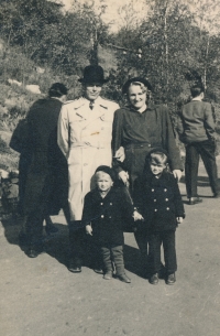 Emil and Růžena Arnet with their sons Pavel (left) and Petr, 1952/3