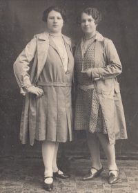 Witness's mother Marie (right) with her friend, circa 1930s