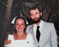 Svatební foto Jiřího Petráška a ženy Jane Anne, rok 1976