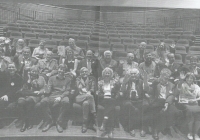 Group photo from an international conference on Dr. Josef Mühlberger held in Trutnov in 2015. Roland Günther third from the right in the front row