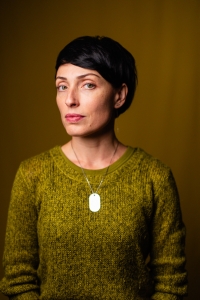 Olha Birzul during the interview, 2025 