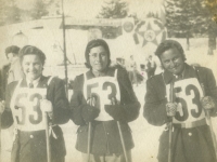 Witness's mother Alžběta Güntherová during a ski race, 1946