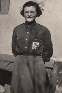 Marie Vlčková as a Socialist Youth Union member, Doupov, 1950s