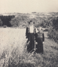 Marie Vlčková with sister Jarmila, Doupov, 1950s