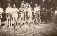 Cycling club; brother Václav is far right