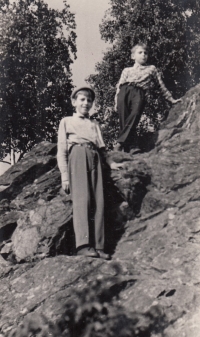 With brother Jaroslav