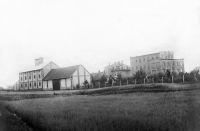 Grain warehouse (left), Jitka Havránková's native villa (centre), František Havránek's mill (right)