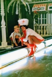 Kateřina Deetlefsová with her son as an ice skater, 1970s.