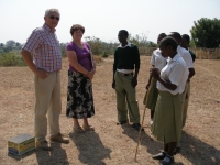 Pavel and Miriam Baldini with high school students from Kamsamba
