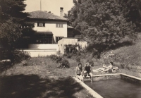 At the Bazika family villa, historical photo