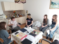 Věra Voženílková during the recording of an interview for the Our Neighbours' Stories project