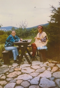 Milada Fiedlerová with her mother, 1990s