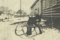 Sieglinde Birke, geborene Branse, und Bruder Siegfried Branse, im Hintergrund Horní Teplice