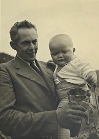 With father, 1944