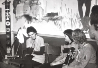 In the scout clubhouse, 1970