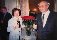 Petr Čech with Livia Klausová, a friend from his youth, in Rožmberk Palace at Hradčany, 2004