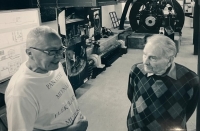 Petr Čech with Jindřich Kolben (right) in Elektroskanzen, 2012