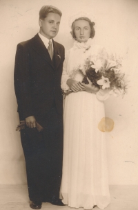 Wedding photo of parents, 1938