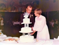 Bonnie and Josef Šedivec pictured at their wedding at the Czech Sokol hall in Los Angeles