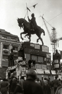 Happening on Wenceslas Square during the Prague Spring 1968