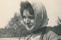 Vladimíra Čermáková doing agricultural work