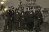 Jiří Štelovský at the summer job in the USSR (on the right Marián Čalfa, a classmate and the first Prime Minister after the Velvet Revolution), 1966