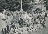 Anna Kozáková at a scout camp, 1969
