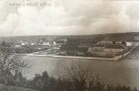 Postcard with the Isop family farm dominating the foreground