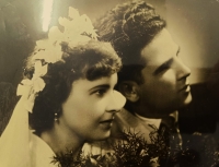 Svatební fotografie Ludmily a Miloslava Sochorových, 1954