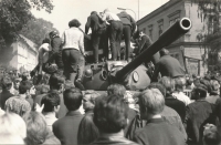 Srpen 1968 v Šumperku. Autor fotografie Stanislav Pavlík