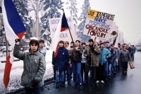 Stávkující studenti v Hořicích