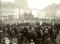 Tryzna za Jana Palacha na Staroměstském náměstí 20. ledna 1969