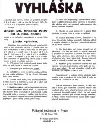 Vyhláška zavádějící jízdu vpravo od 26. března 1939