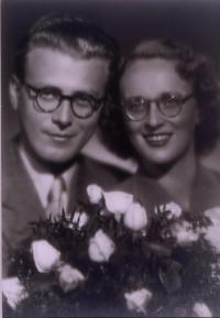 Pavel and Vera Oliva wedding photo, in 1946