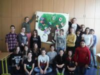 Students from the project Stories of our neighbours and their painting associated with the story
