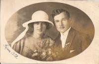 The witness's parents' wedding photo - Emilie and Josef Stelčovský