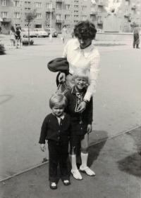 The wife Anna with their children, Brno 1973