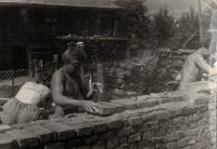 Jaromír´s brother left, youth voluntary work, building the church at Kdyně, about 1958