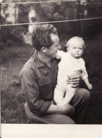 Miroslav Hampl with his doughter, Miroslava - 1956