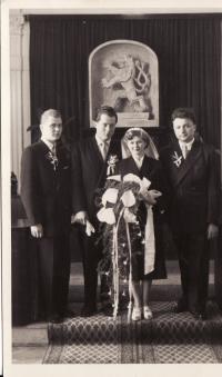 Svatba Miroslava Hampla a Evžénie Hajné-1955
