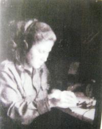 Vera Biňevska as a telegraphist