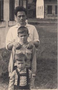 Asaf with his sons, bigining of 60s