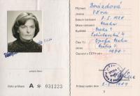 Věra Nováková, permit, 1989