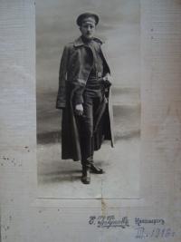 Vladimír Ficek jako voják carské armády v první světové válce, rok 1916