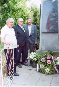 Alexandr Štípek in front of memorial