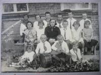 Life at Volhynia - class with Czech teacher (Mrs. Rudkovská in the circle)