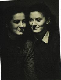 With sister Ola, 1944