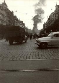 1968, srpen, Václavské náměstí, pohled od Můstku