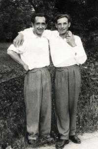 Erika Bednářová's husband Oldřich Bednář on the left