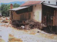 Erika Bednářová's house during the floods in 1997